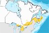 Carte de l'habitat tortue des bois repartition geographique